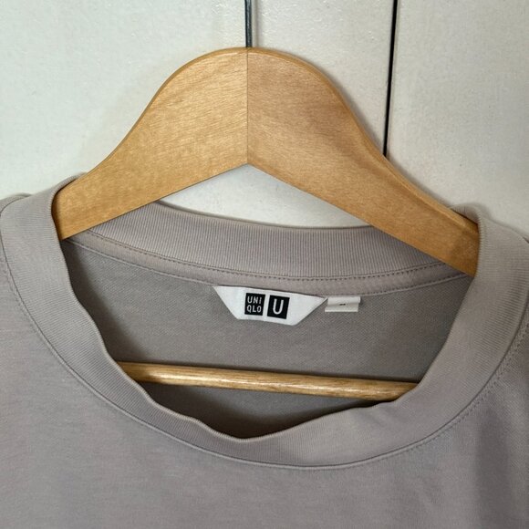 Uniqlo Airism T-Shirt, Grey/Muted Beige - Picture 3 of 3